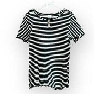 OLD NAVY Girls' Short-Sleeve Striped Tee - Size L (10-12)